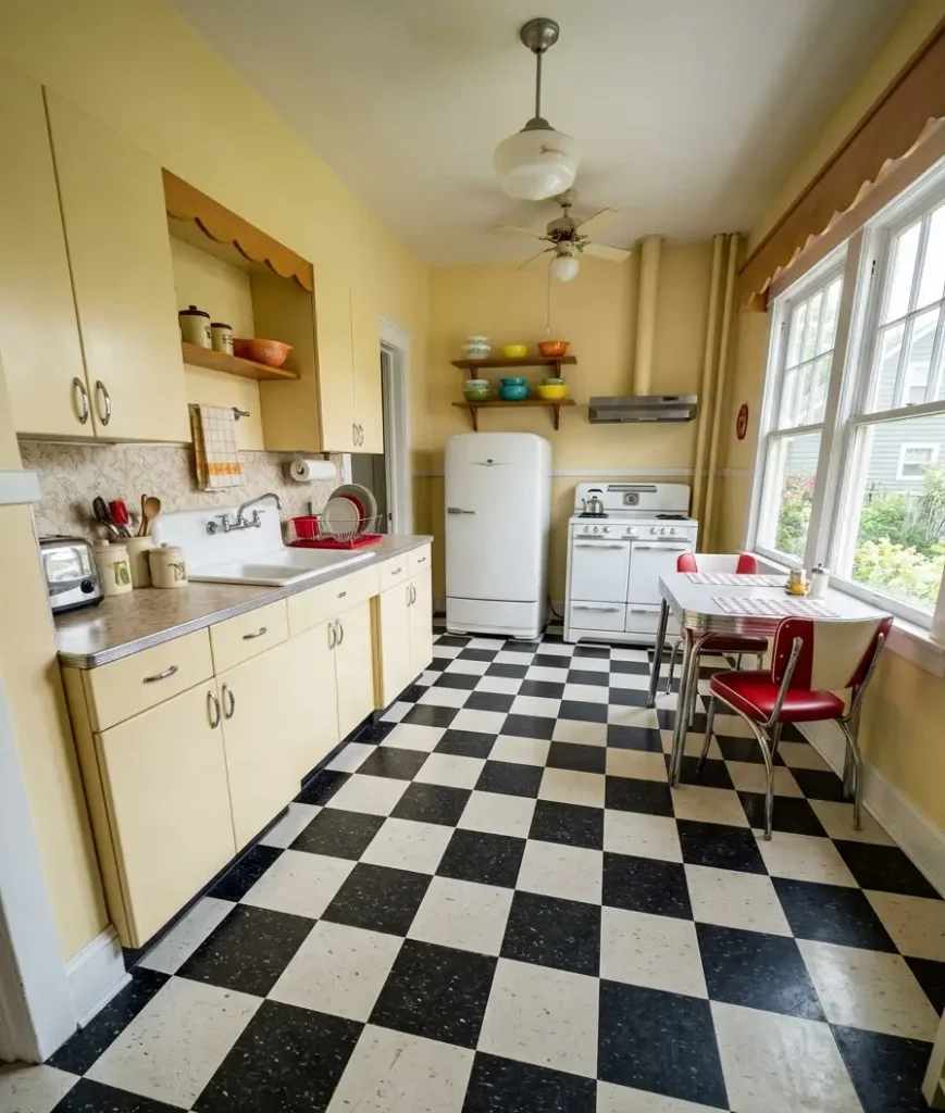 Checkerboard flooring in 