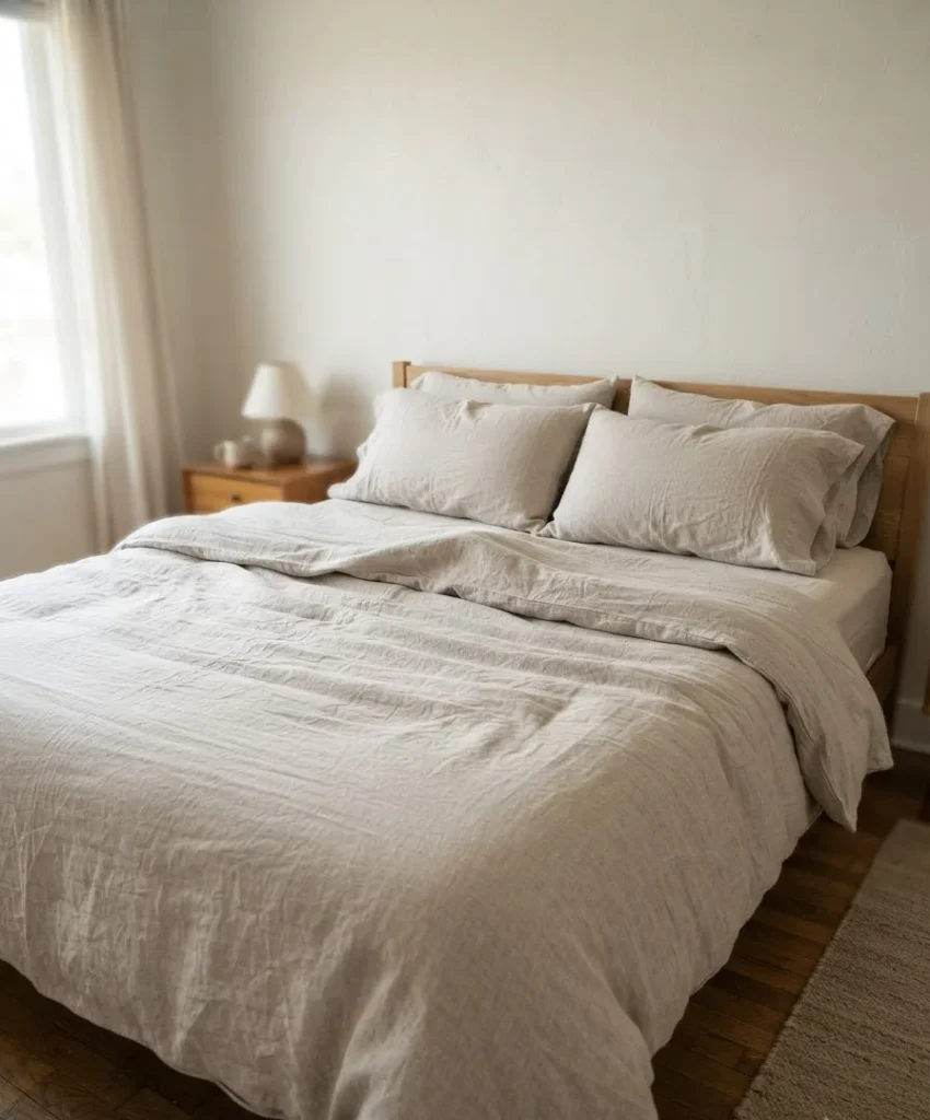 Choose linen or linen-blend bedding