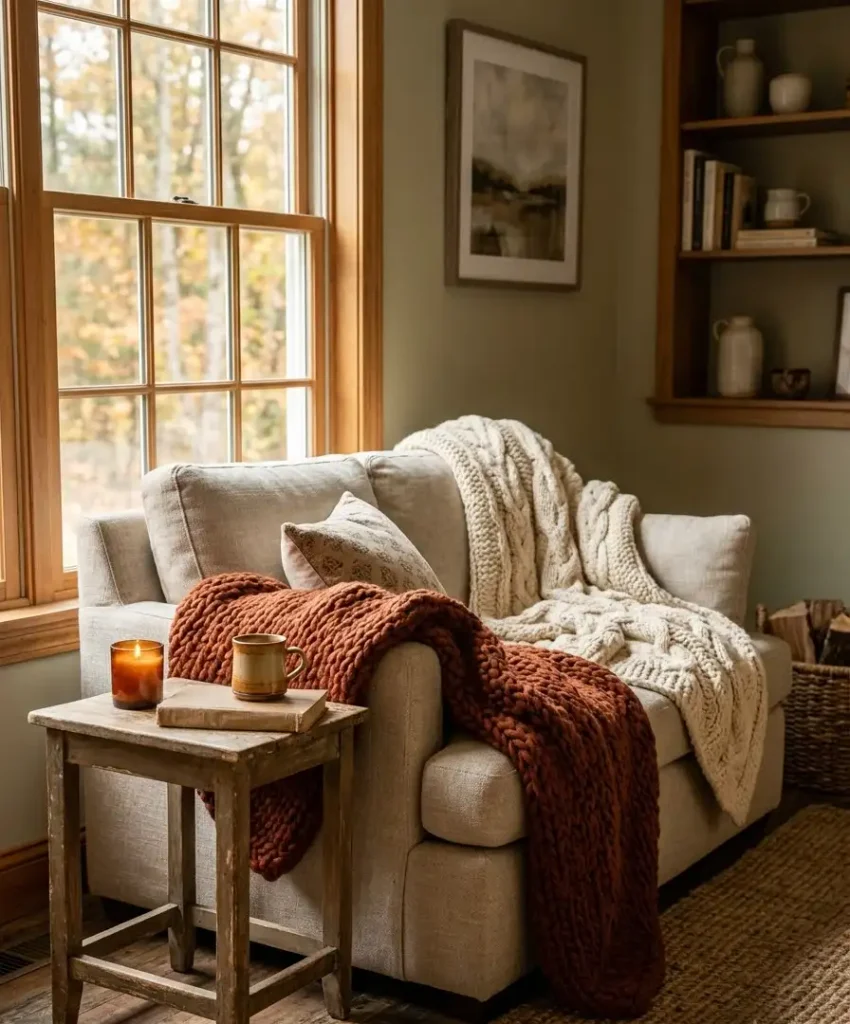 Chunky knit throws