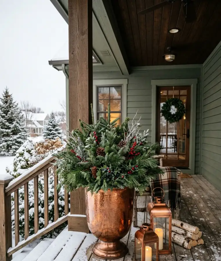 Copper or bronze accents
