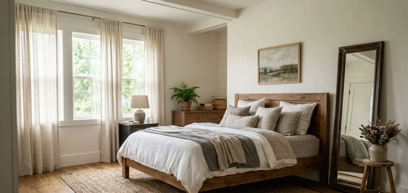 Cozy farmhouse bedroom