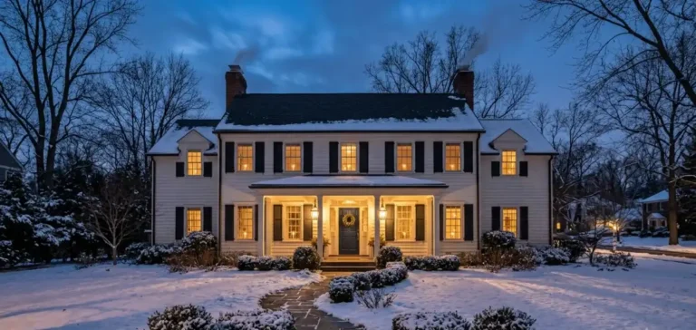 Cozy winter home exterior