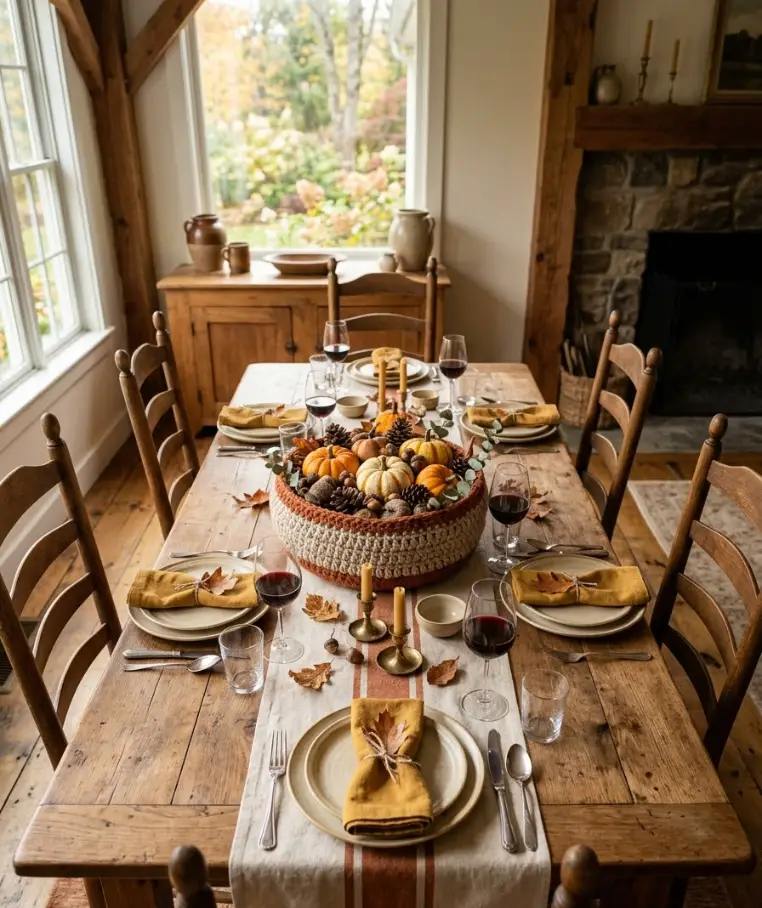 Crocheted table centerpiece bowl