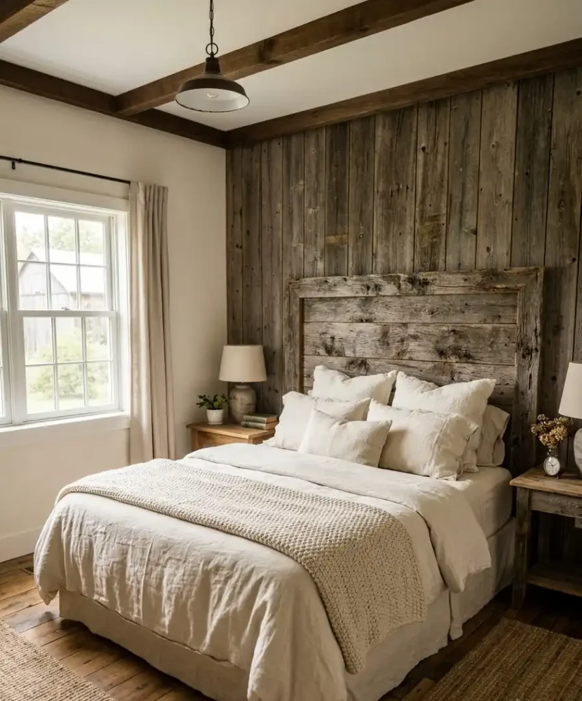  DIY headboard from fence boards