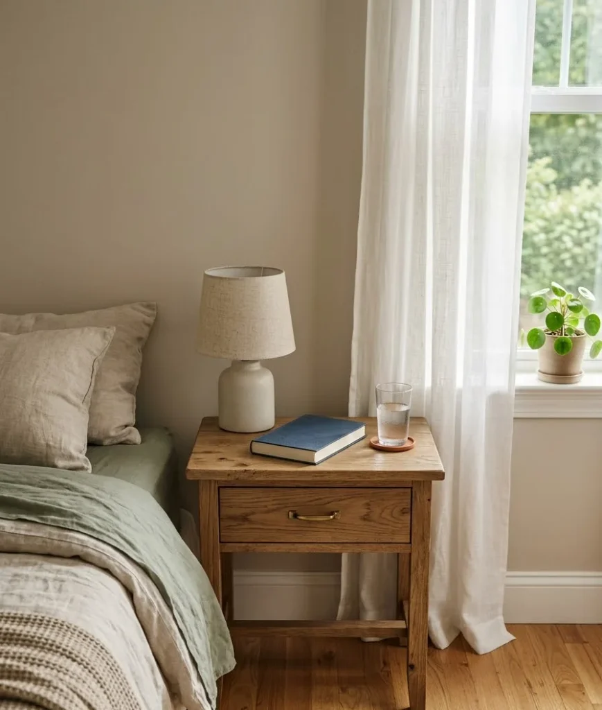 Declutter your nightstand down 