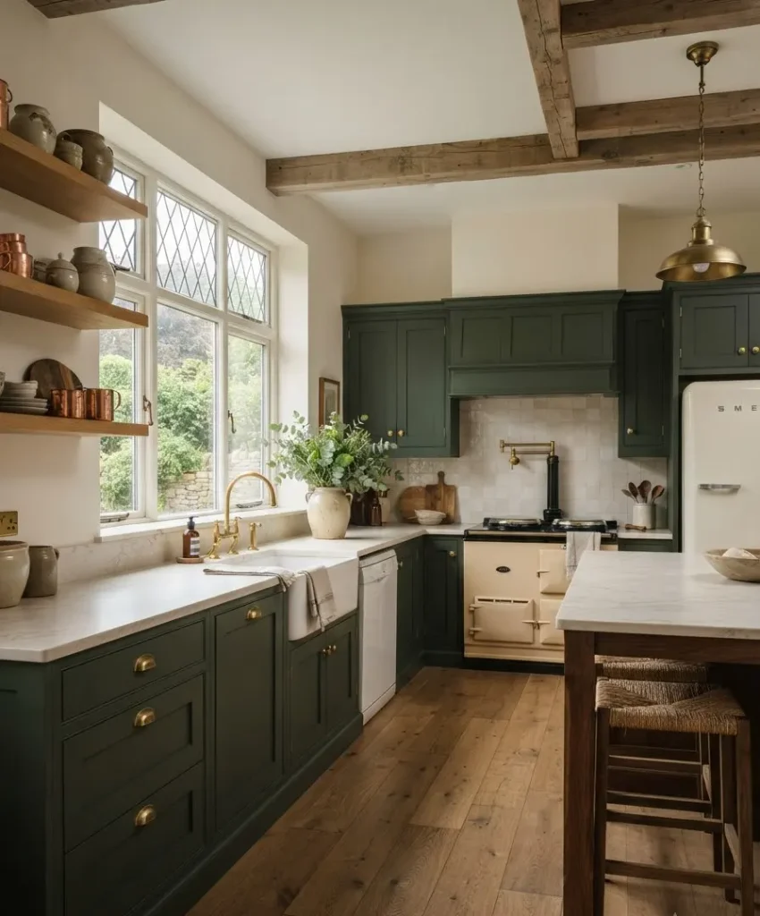 Deep green cabinetsDeep green cabinets