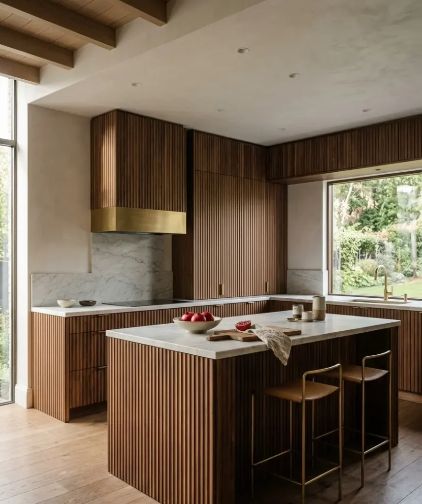 Fluted or reeded cabinet