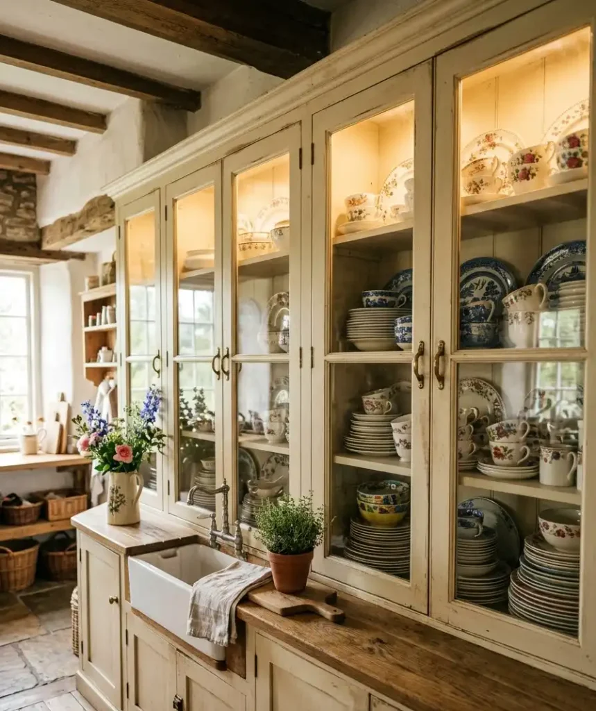 Glass-front cabinets