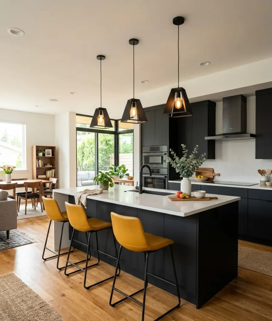 Go for matte black cabinetry