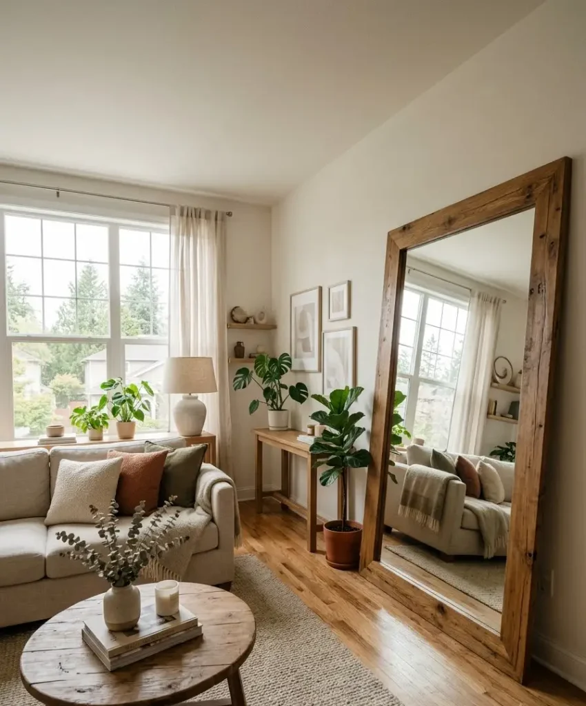 Hang a large mirror directly