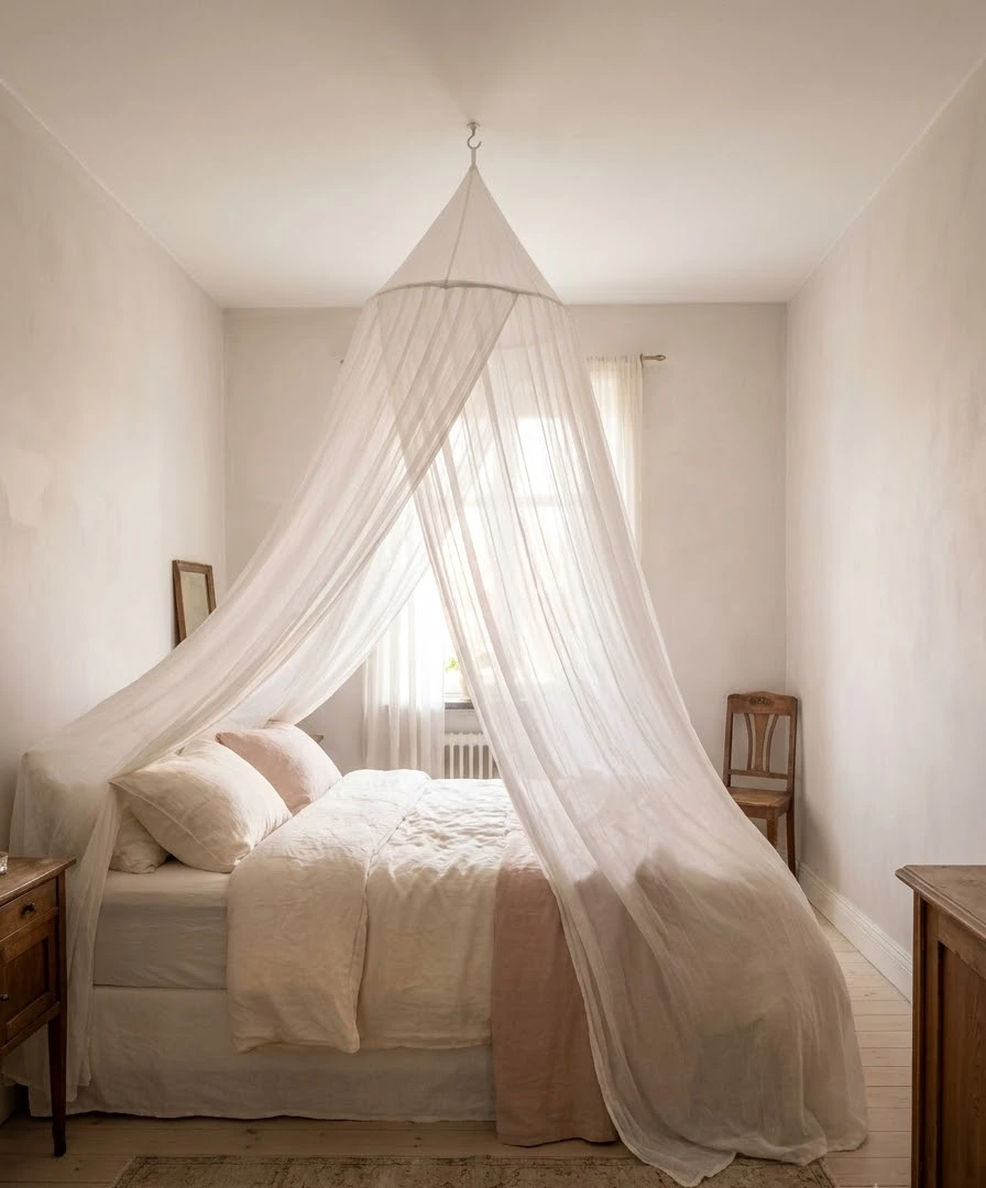 Hang a sheer canopy