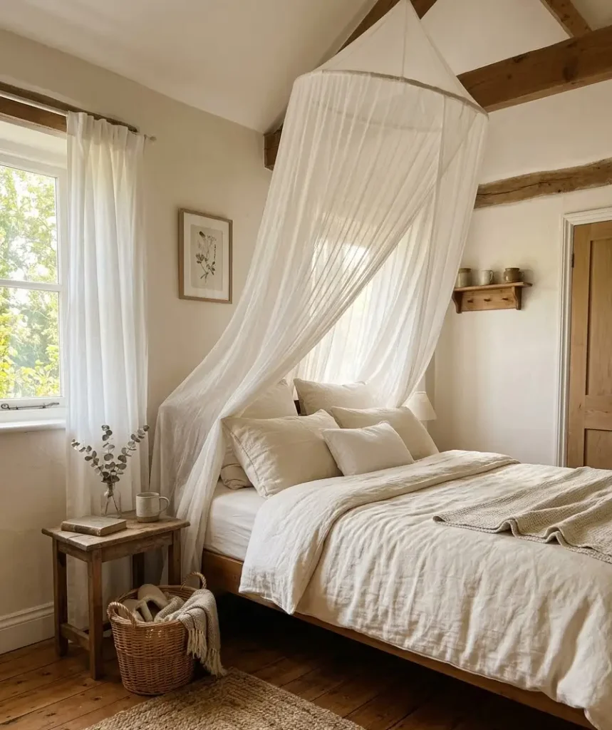 Hang a simple bed canopy