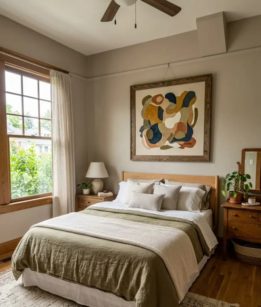 Hang art in a single large piece instead of a gallery wall