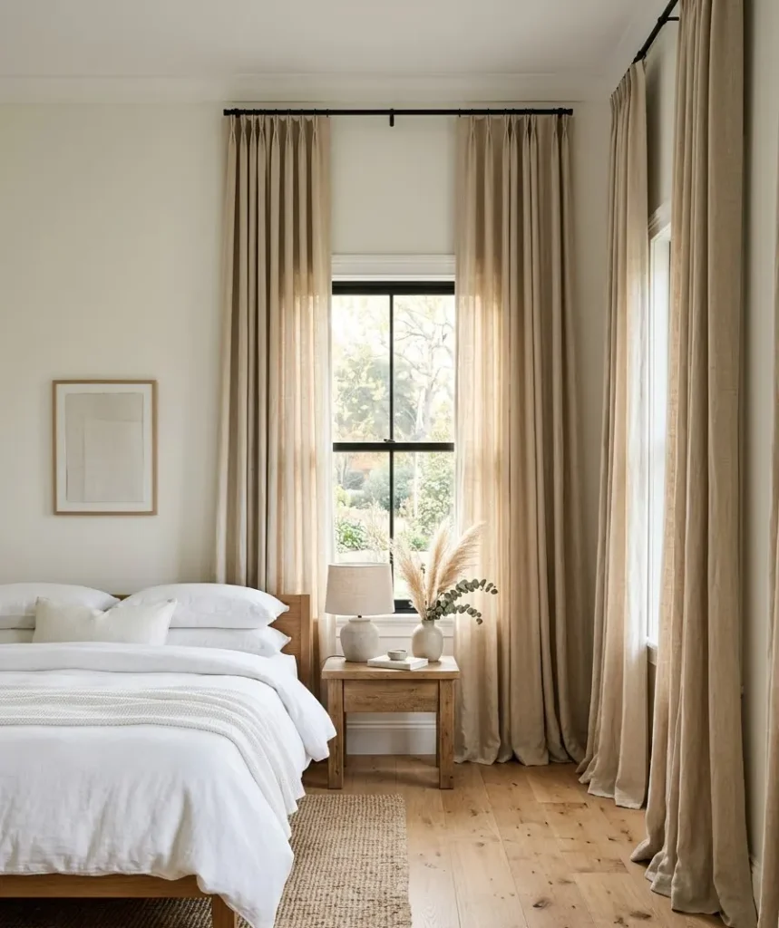 Hang curtains high and wide