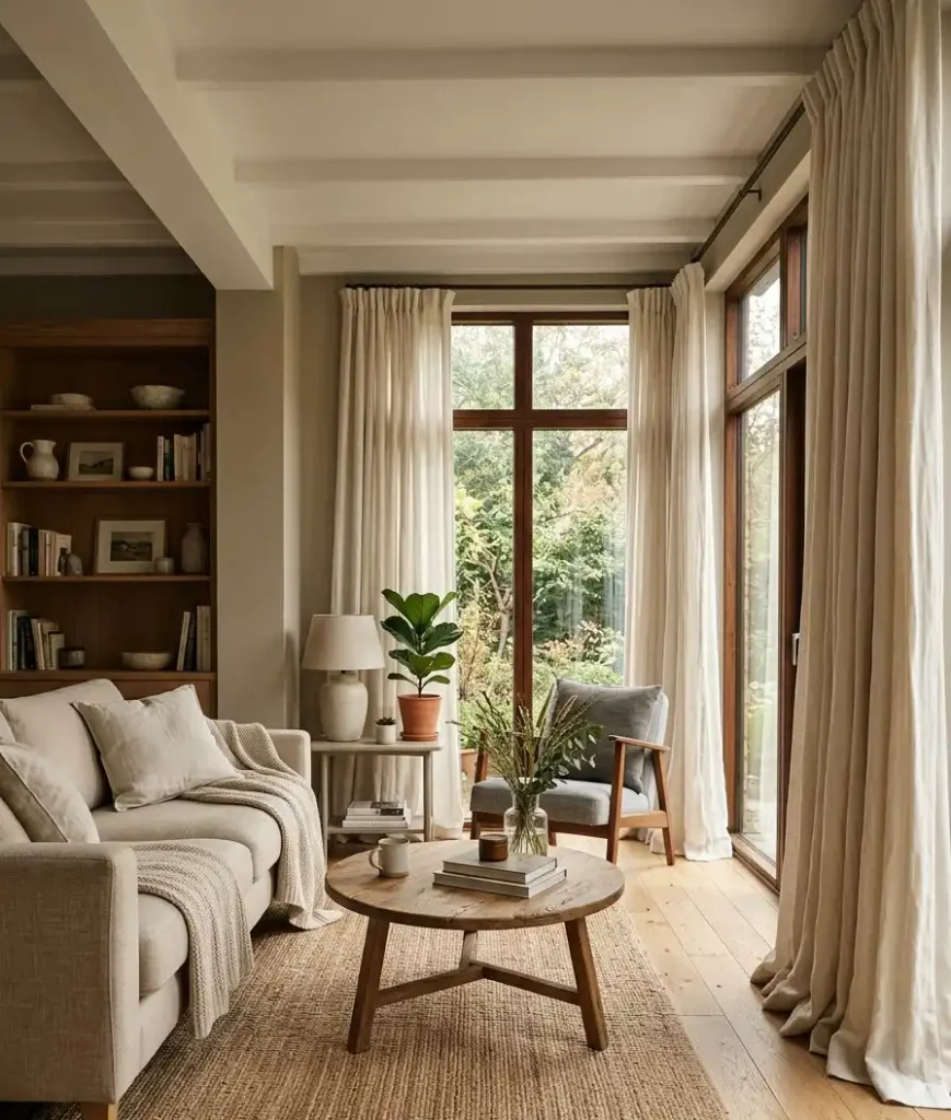 Hang curtains in a fabric that