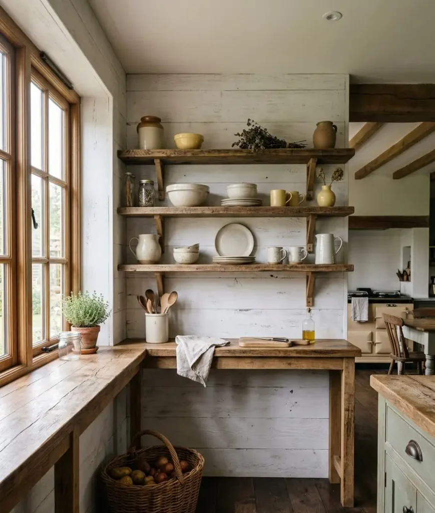 Hang open shelving in