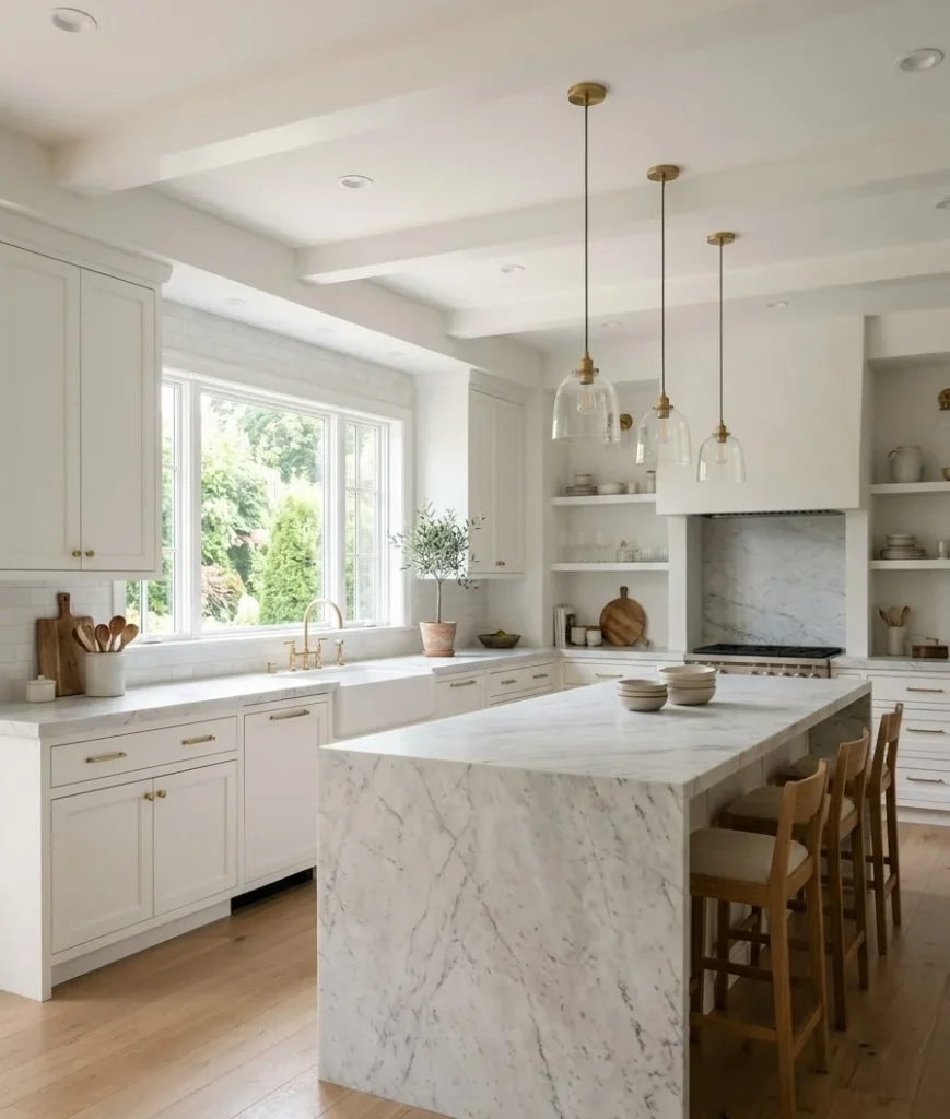 Honed marble