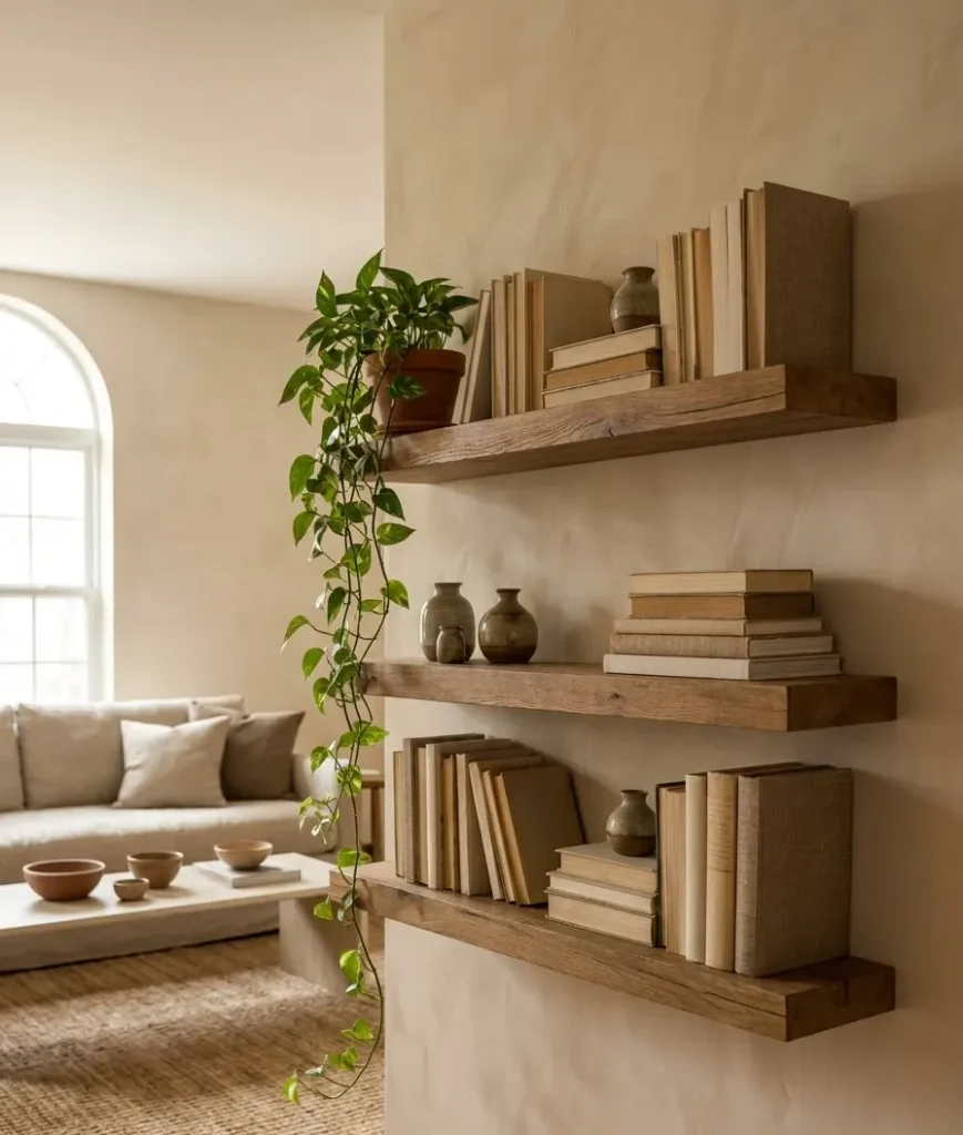 Install floating shelves