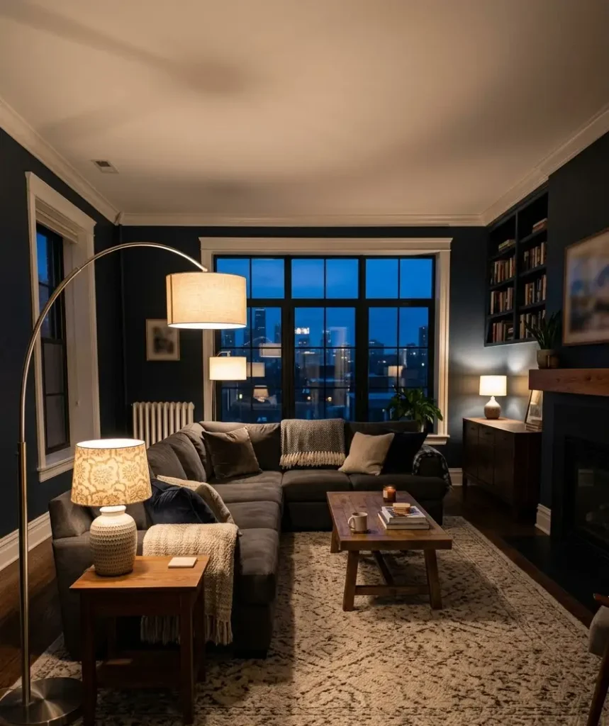 Lamps over ceiling