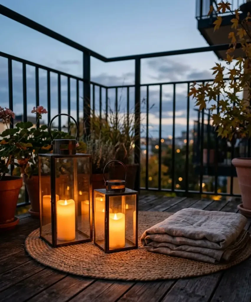 Lanterns and candles for texture