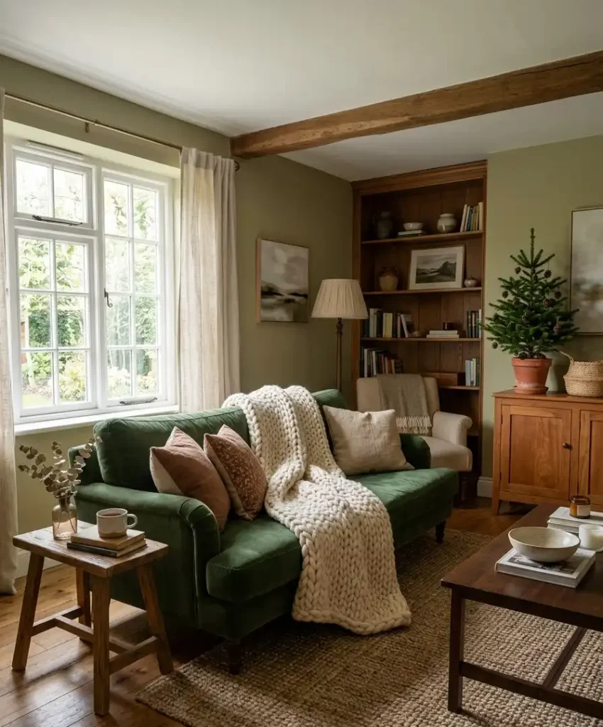 Layer a Christmas throw blanket over your couch