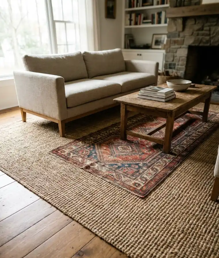 Layer a smaller rug