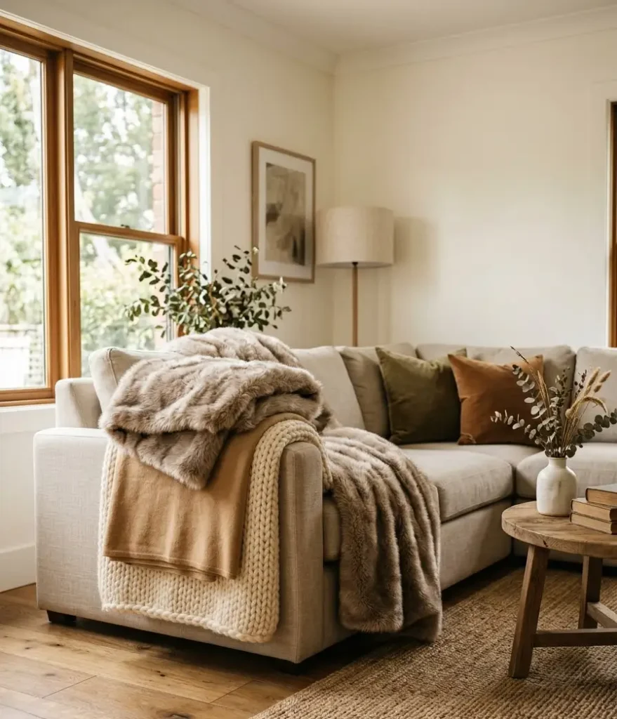 Layer your throw blankets