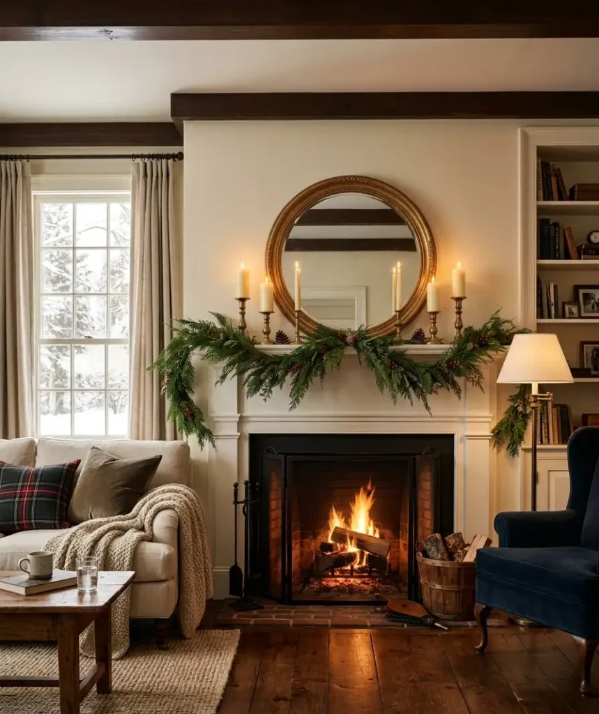 Layered mantel garland