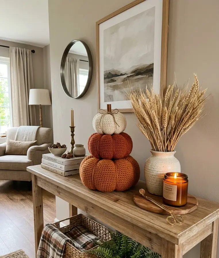 Layered pumpkin stack decor