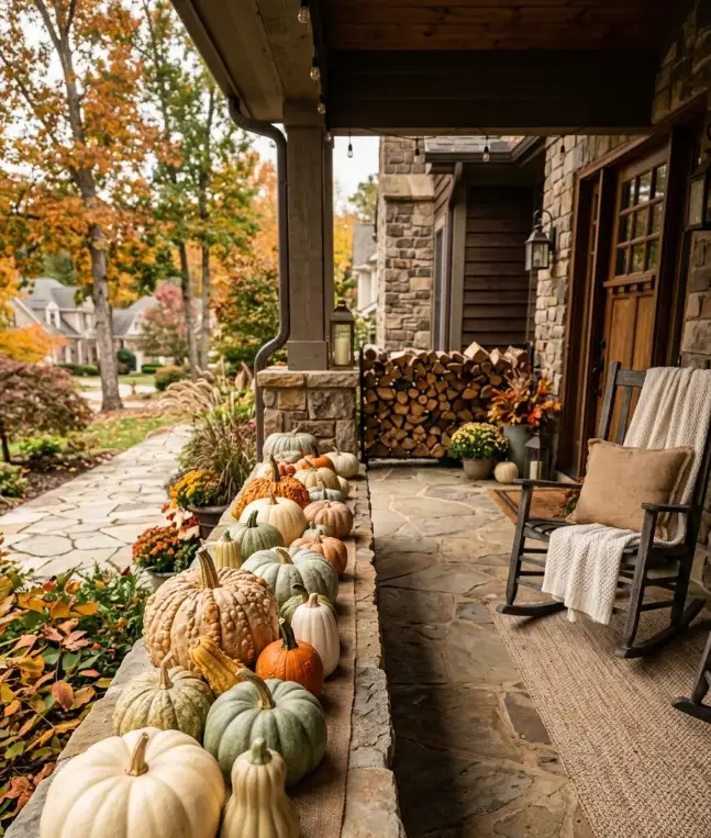 Mix real and faux gourds