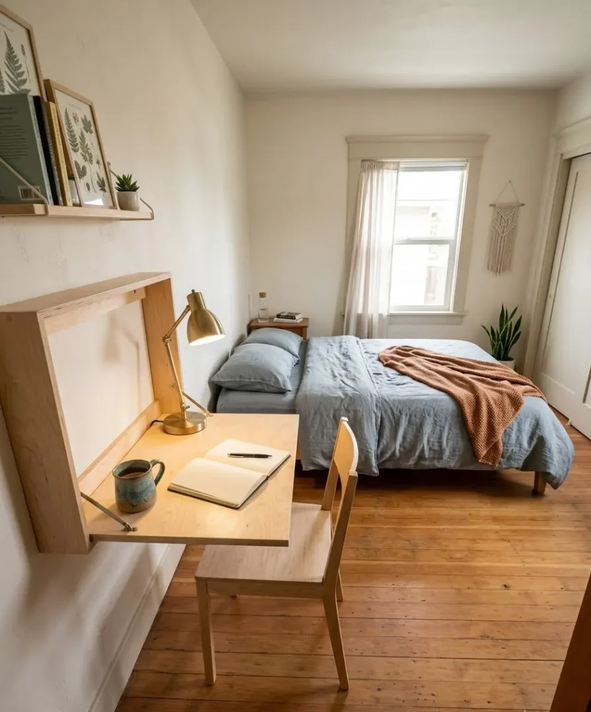 Mount a fold-down desk