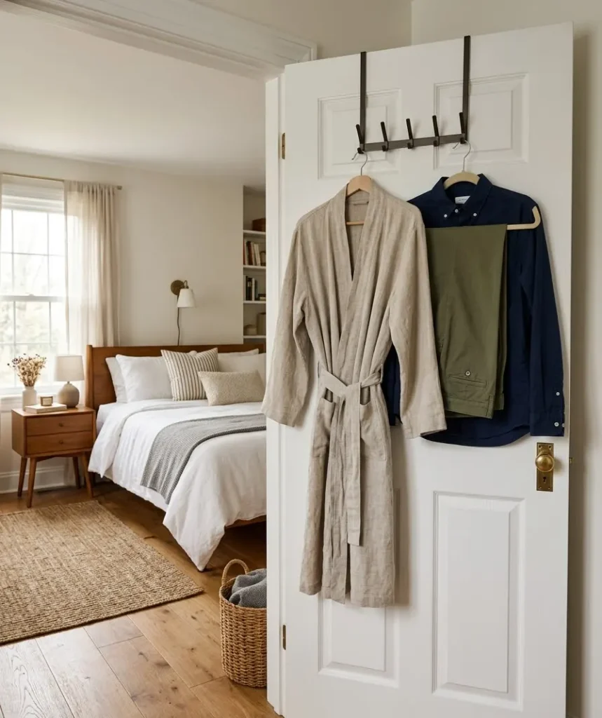 Mount a shelf above the bed