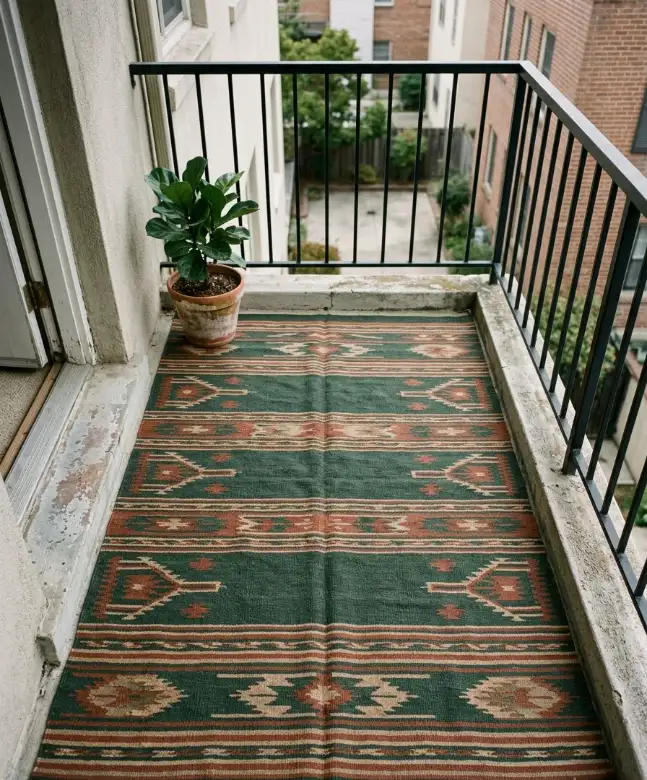 Outdoor rugs sized for real balconies