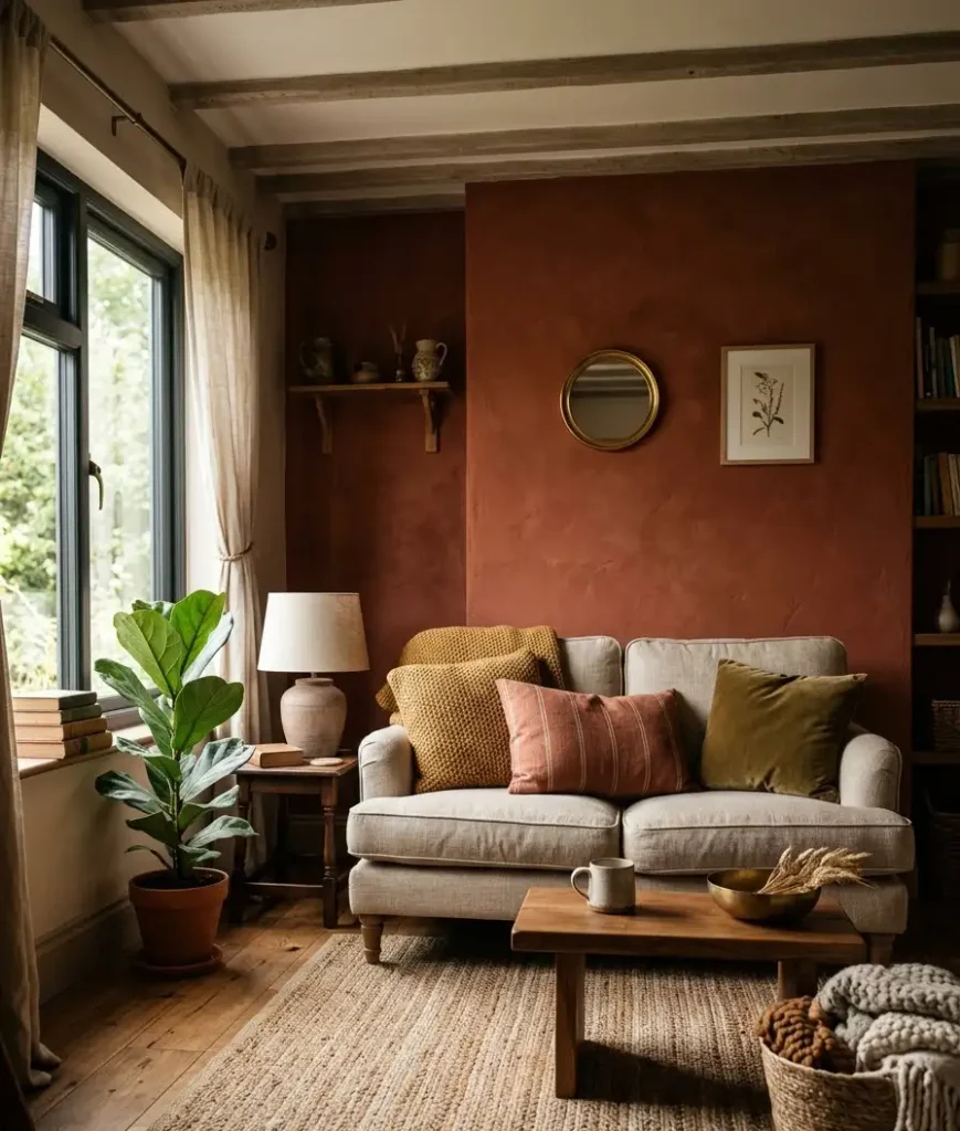 Paint one wall a deep, warm tone