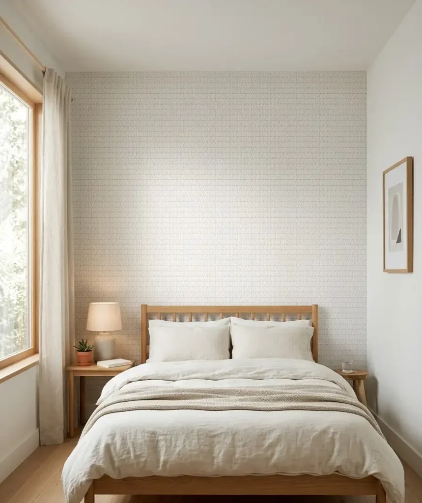 Peel-and-stick wallpaper on one wall only