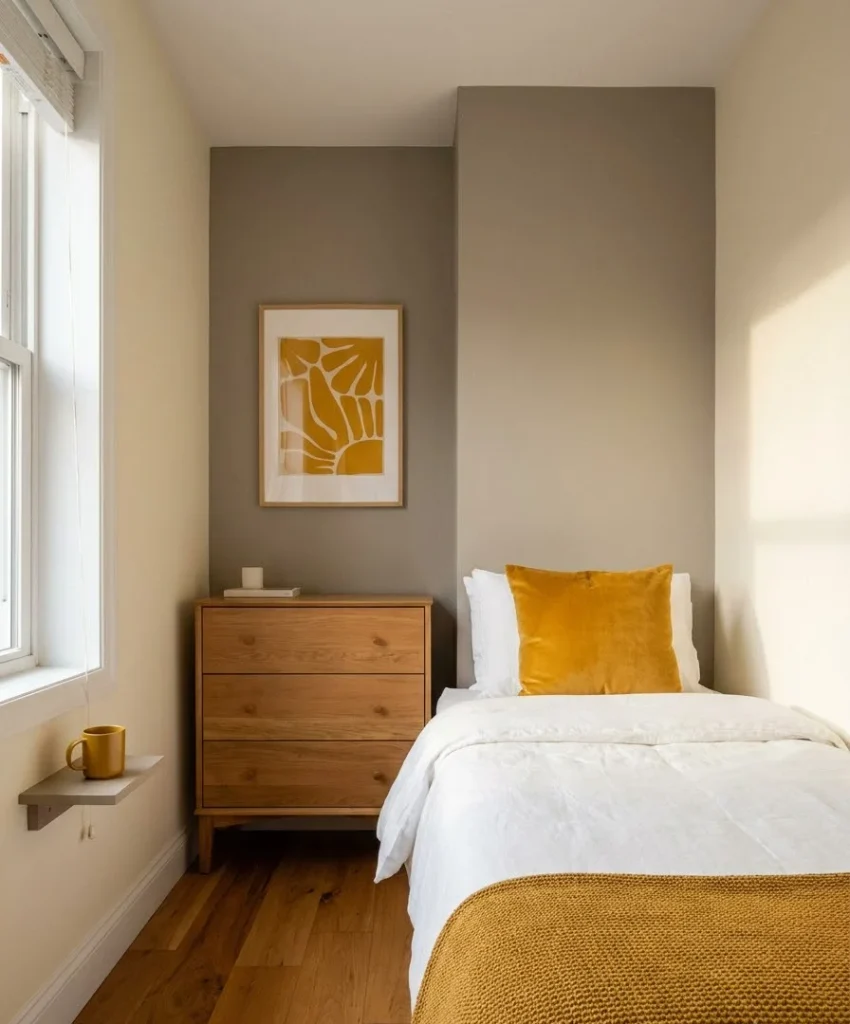 Repeat one accent color in four small spots