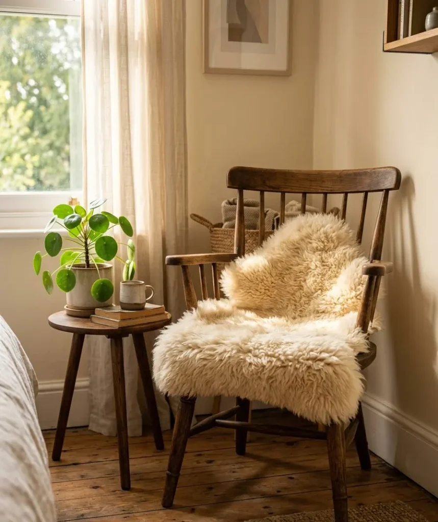 Sheepskin on the seat