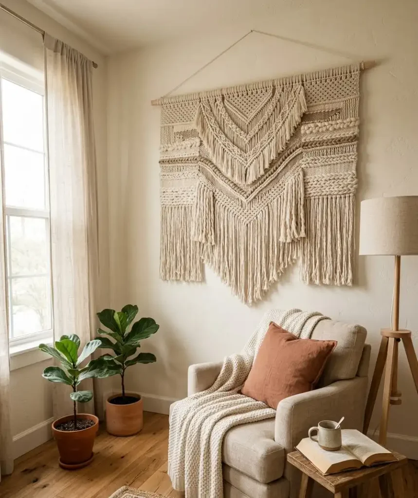 Something soft on the wall behind
