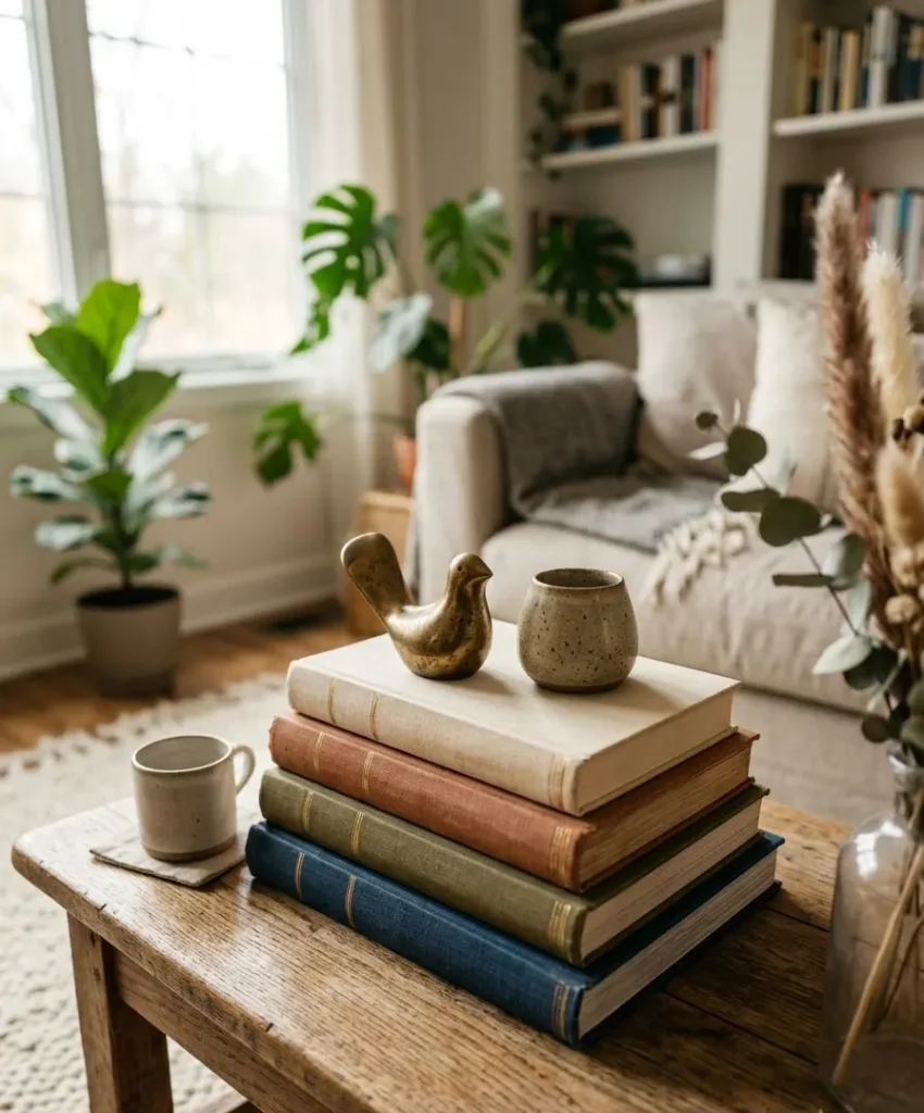 Stack a few books and set a small