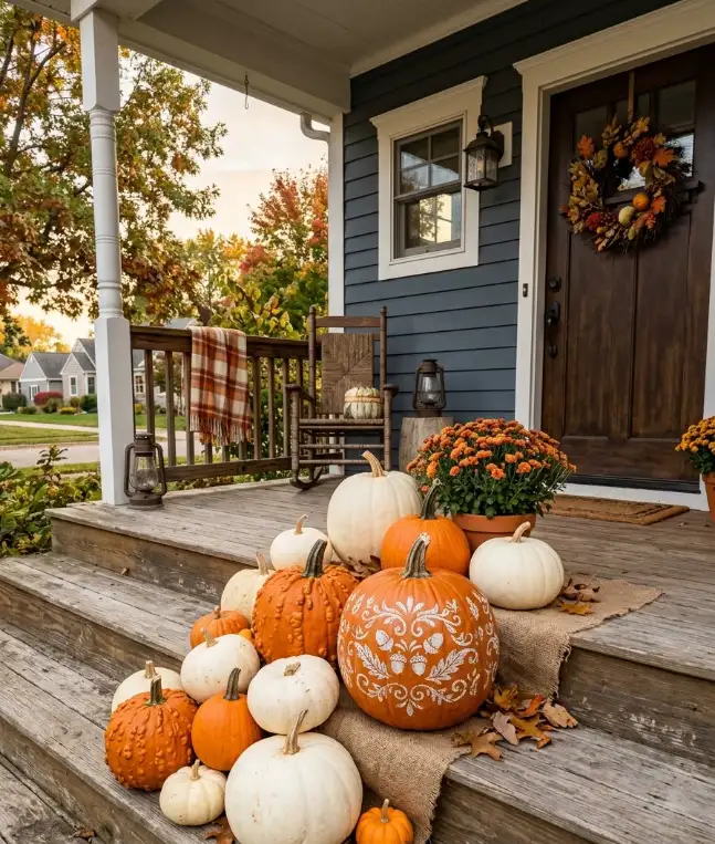 Stencil words onto pumpkins