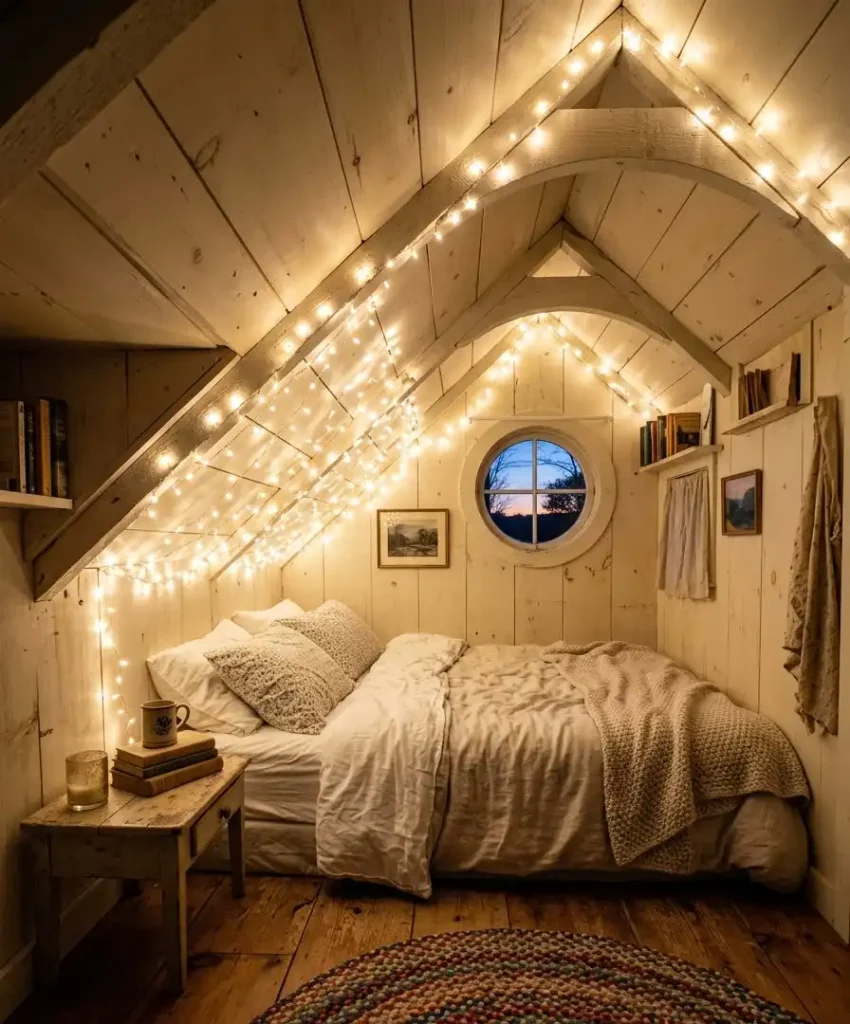 String up warm fairy lights