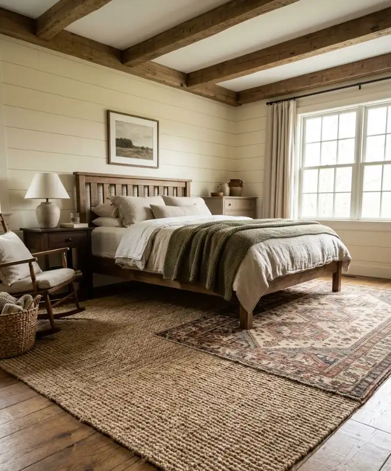 Swap curtains for natural linen panels