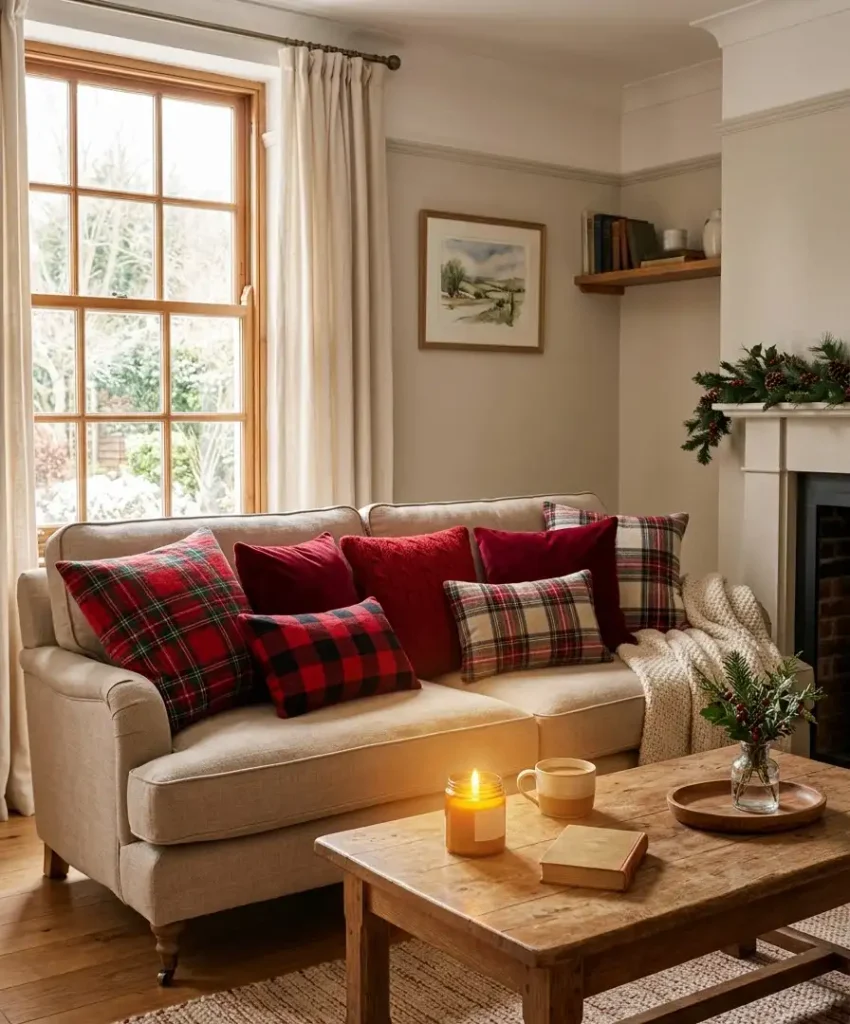 Swap your regular throw pillows for holiday ones