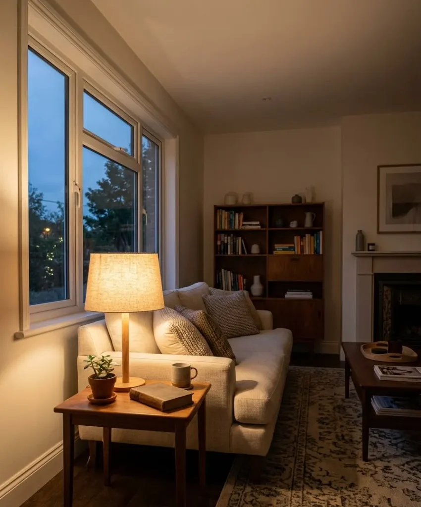 Table lamps with fabric shades