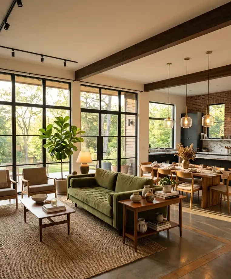 The open-plan space