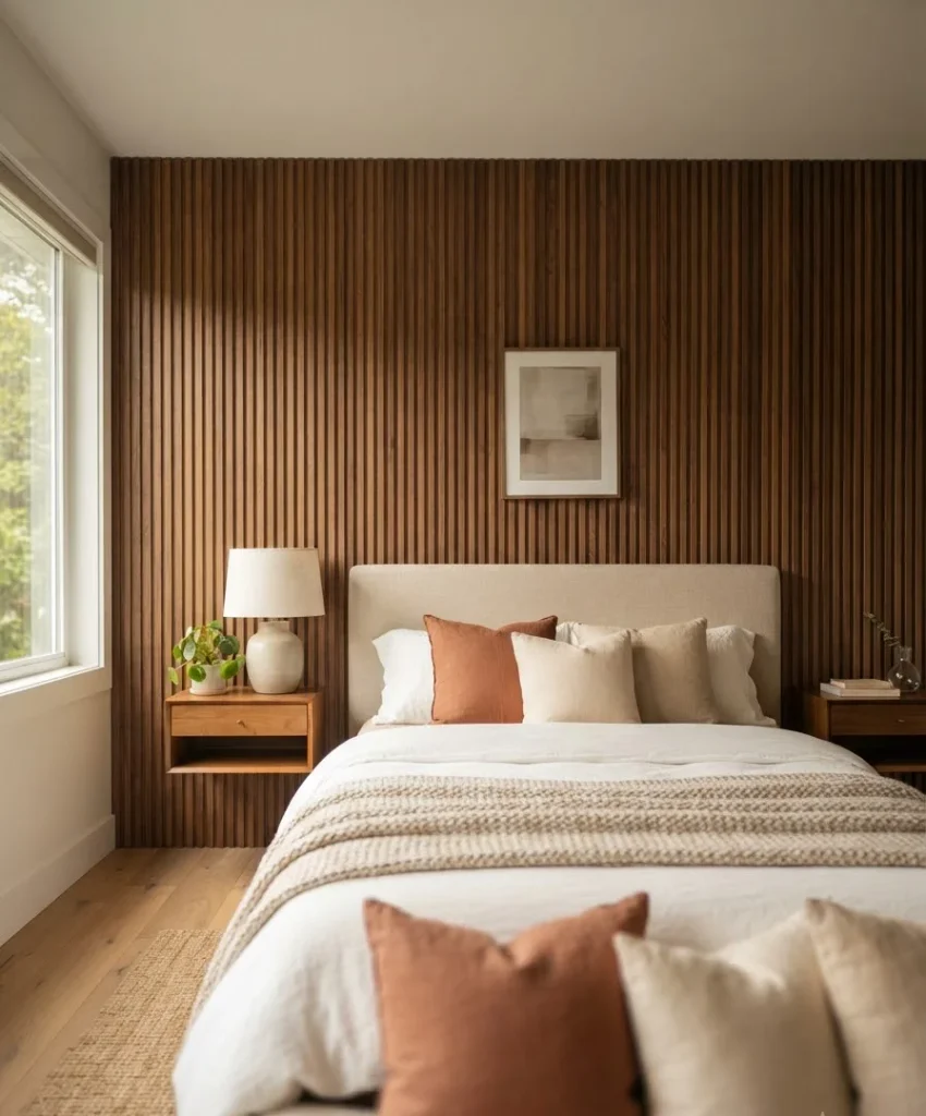 Try a textured accent wall