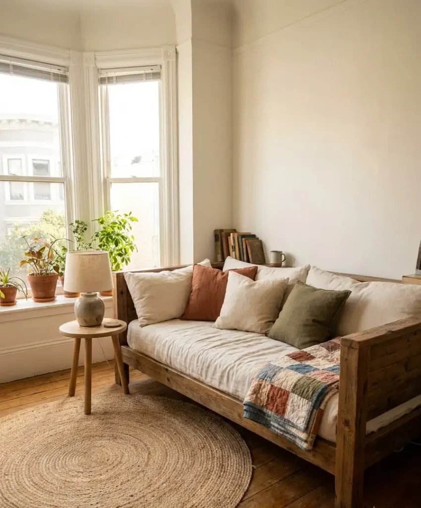Turn the bed into a daybed