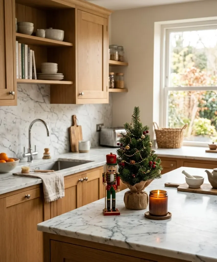 Turn your kitchen island or counter into a display shelf