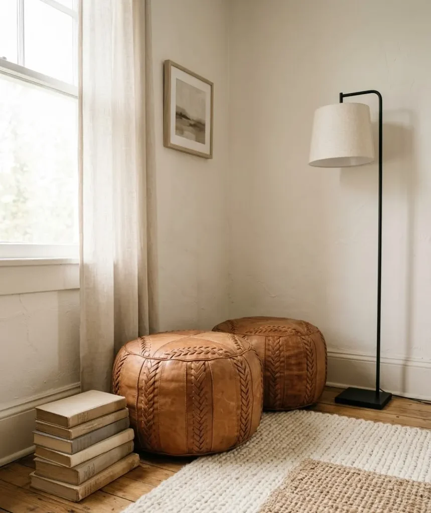 Two poufs instead of one chair