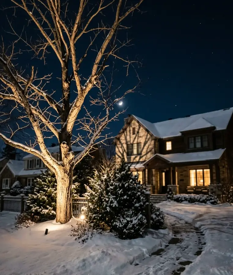 Uplighting on trees or shrubs